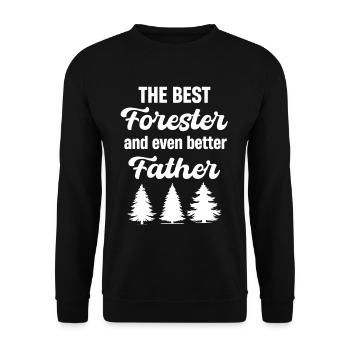 Der Beste Förstervater Und Noch Besserer Father - Unisex Pullover - Schwarz - Vorne - Alina (178cm) & Michal (187cm)