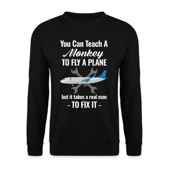 You can teach a monkey to fly an airplane - Unisex Sweatshirt - black - Front - Alina (178cm) & Michal (187cm)