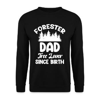 Förster Papa Baumliebhaber Seit Der Geburt - Unisex Pullover - Schwarz - Vorne - Alina (178cm) & Michal (187cm)