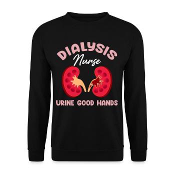 Dialyseschwester Urin Gute Hände Techniker - Unisex Pullover - Schwarz - Vorne - Alina (178cm) & Michal (187cm)