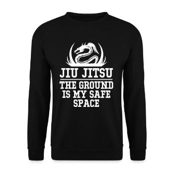 Jiu-jitsu The floor is my safe space Judo - Unisex Sweatshirt - black - Front - Alina (178cm) & Michal (187cm)