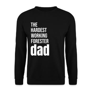 The hardest-working forester dad - Unisex Sweatshirt - black - Front - Alina (178cm) & Michal (187cm)