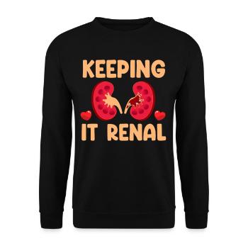 Keep It Kidneys Funny - Unisex Sweatshirt - black - Front - Alina (178cm) & Michal (187cm)