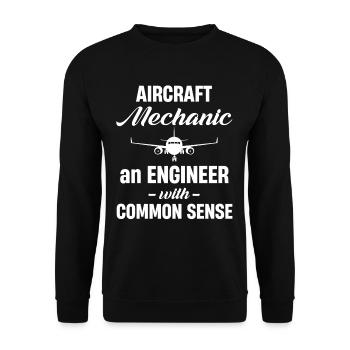 Fluggerätmechaniker: Ein Ingenieur Mit Gesundem - Unisex Pullover - Schwarz - Vorne - Alina (178cm) & Michal (187cm)