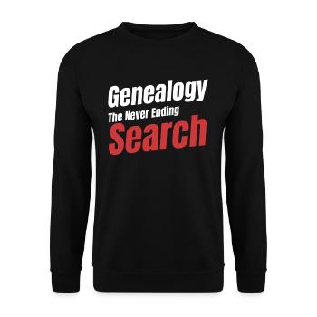 Genealogy The Never-Ending Search Historian - Unisex Sweatshirt - black - Front - Alina (178cm) & Michal (187cm)