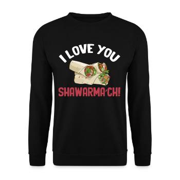Ich Liebe Dich, Shawarma'ch! Döner Kebab - Unisex Pullover - Schwarz - Vorne - Alina (178cm) & Michal (187cm)