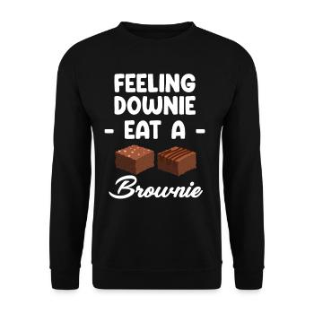 Feeling Downie mange un biscuit Brownies - Sweat-shirt Unisexe - noir - Devant - Alina (178cm) & Michal (187cm)