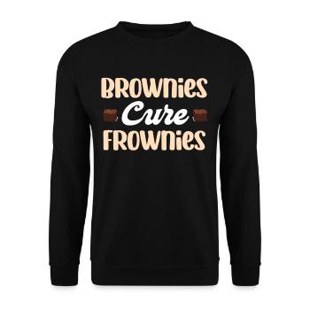 Brownies Cure Frownies Fudge Biscuit Guimauve - Sweat-shirt Unisexe - noir - Devant - Alina (178cm) & Michal (187cm)