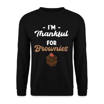 Je suis reconnaissant pour le biscuit au fudge Brownies - Sweat-shirt Unisexe - noir - Devant - Alina (178cm) & Michal (187cm)
