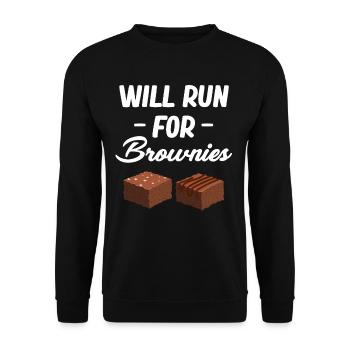Runs for Brownies Fudge Cookie Marshmallow Smores - Sweat-shirt Unisexe - noir - Devant - Alina (178cm) & Michal (187cm)