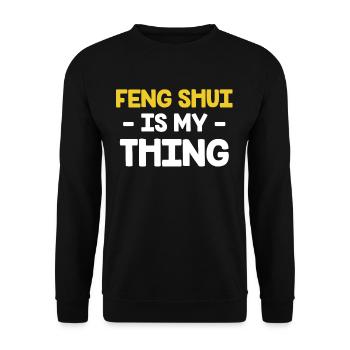 Feng Shui Ist Mein Ding Asiatisch Bagua - Unisex Pullover - Schwarz - Vorne - Alina (178cm) & Michal (187cm)