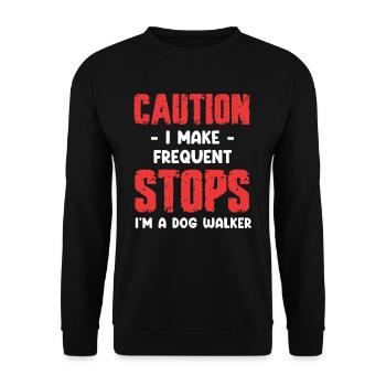 Attention, je fais des arrêts fréquents, je suis un - Sweat-shirt Unisexe - noir - Devant - Alina (178cm) & Michal (187cm)