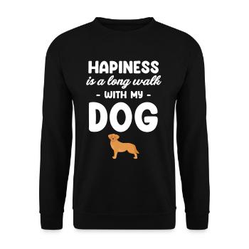 Happiness is a long walk with my dog - Unisex Sweatshirt - black - Front - Alina (178cm) & Michal (187cm)
