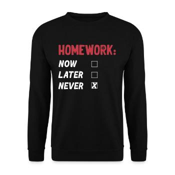 Homework? What homework? Graduation - Unisex Sweatshirt - black - Front - Alina (178cm) & Michal (187cm)
