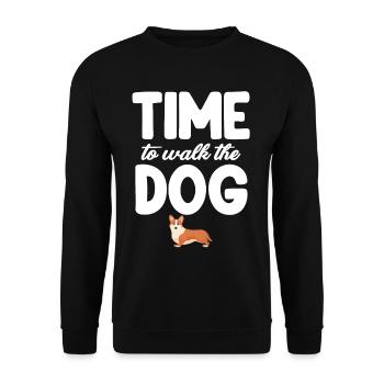 Il est temps de promener le chien chien chien - Sweat-shirt Unisexe - noir - Devant - Alina (178cm) & Michal (187cm)