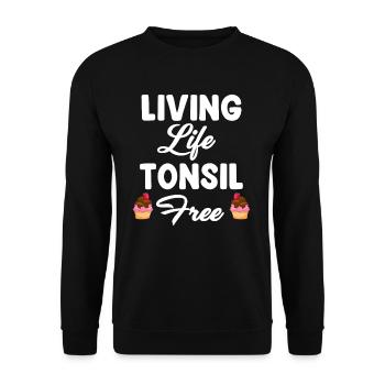 Living Life - Unisex Sweatshirt - black - Front - Alina (178cm) & Michal (187cm)