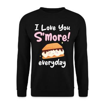 Ich Liebe Dich S'more Jeden Tag Glamping - Unisex Pullover - Schwarz - Vorne - Alina (178cm) & Michal (187cm)