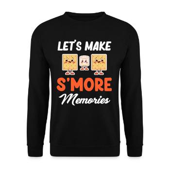 Lassen Sie Uns S'more Memories Glamping - Unisex Pullover - Schwarz - Vorne - Alina (178cm) & Michal (187cm)