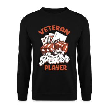 Joueur de poker expérimenté, croupier de Holdem, - Sweat-shirt Unisexe - noir - Devant - Alina (178cm) & Michal (187cm)