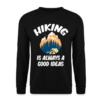 Hiking is always a good idea funny hikers - Unisex Sweatshirt - black - Front - Alina (178cm) & Michal (187cm)