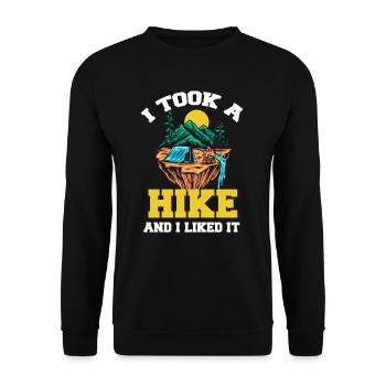 I went on a hike and it gave me a - Unisex Sweatshirt - black - Front - Alina (178cm) & Michal (187cm)