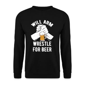 Wil Bras de fer pour le concours de bataille de tournoi de bière - Sweat-shirt Unisexe - noir - Devant - Alina (178cm) & Michal (187cm)