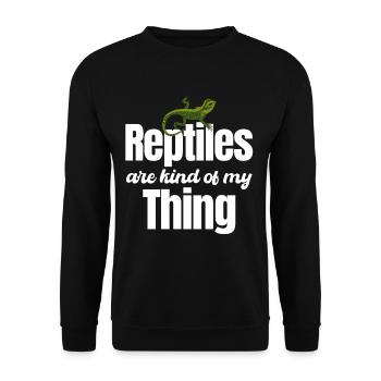 Reptilien Sind Nett Von Meinem Ding Herpetologe - Unisex Pullover - Schwarz - Vorne - Alina (178cm) & Michal (187cm)