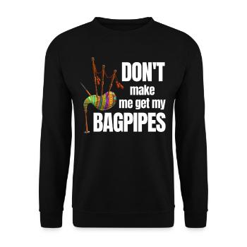Don't Make Me Get My Bagpipes Classic - Unisex Sweatshirt - black - Front - Alina (178cm) & Michal (187cm)