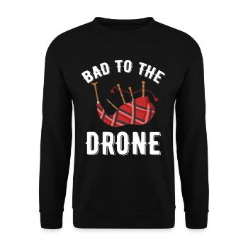 Bad To The Drone Bagpipe Lovers - Unisex Sweatshirt - black - Front - Alina (178cm) & Michal (187cm)