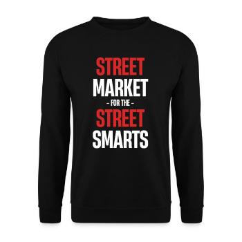 Street markets for street smarts - Unisex Sweatshirt - black - Front - Alina (178cm) & Michal (187cm)