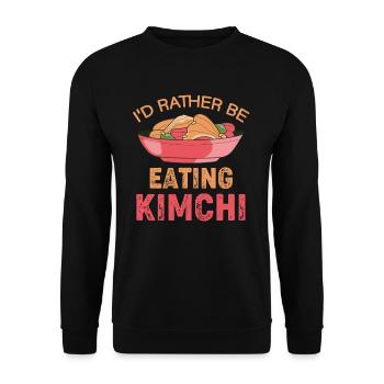 I prefer to eat kimchi, Korean cuisine, bibimbap - Unisex Sweatshirt - black - Front - Alina (178cm) & Michal (187cm)