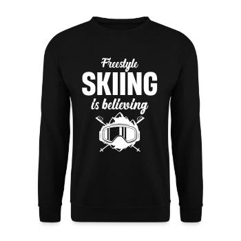 Freestyle skiing believes in - Unisex Sweatshirt - black - Front - Alina (178cm) & Michal (187cm)
