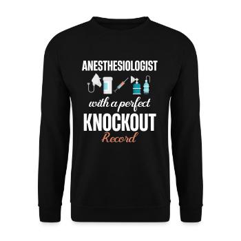 Anästhesist Mit Einem Perfekten Knockout-rekord - Unisex Pullover - Schwarz - Vorne - Alina (178cm) & Michal (187cm)