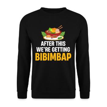 After that we get bibimbap maki samgyeopsal - Unisex Sweatshirt - black - Front - Alina (178cm) & Michal (187cm)