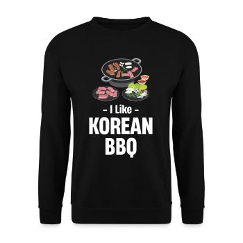I Like Korean Bbq Lovers Barbecue Hangul - Unisex Sweatshirt - black - Front - Alina (178cm) & Michal (187cm)