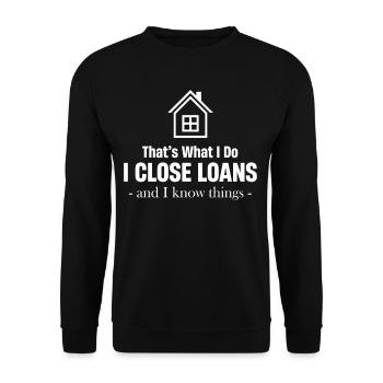 That's what I do, I take out loans - Unisex Sweatshirt - black - Front - Alina (178cm) & Michal (187cm)