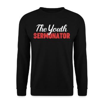 The Youth Preacher Funny Youth Pastor - Unisex Sweatshirt - black - Front - Alina (178cm) & Michal (187cm)