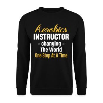 Aerobics instructor: the world step by step - Unisex Sweatshirt - black - Front - Alina (178cm) & Michal (187cm)