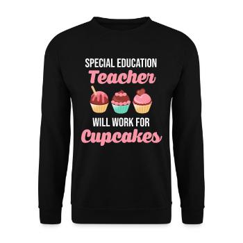 Sonderschullehrer Wird Für Cupcakes-autismus - Unisex Pullover - Schwarz - Vorne - Alina (178cm) & Michal (187cm)