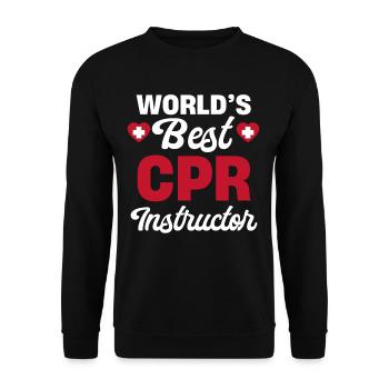 World's Best CPR Instructor for Ambulances - Unisex Sweatshirt - black - Front - Alina (178cm) & Michal (187cm)