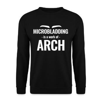Microblading Ist Ein Werk Der Lustigen - Unisex Pullover - Schwarz - Vorne - Alina (178cm) & Michal (187cm)