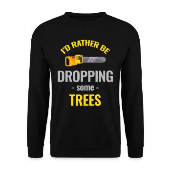 Je préfère laisser tomber des arbres. - Sweat-shirt Unisexe - noir - Devant - Alina (178cm) & Michal (187cm)