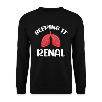 Gardez-le drôle de reins - Sweat-shirt Unisexe - noir - Devant - Alina (178cm) & Michal (187cm)