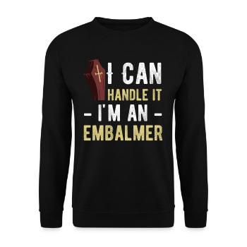 Ich Kann Damit Umgehen, Ich Bin Ein - Unisex Pullover - Schwarz - Vorne - Alina (178cm) & Michal (187cm)