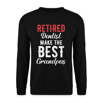 Retired dentist makes the best grandpa - Unisex Sweatshirt - black - Front - Alina (178cm) & Michal (187cm)