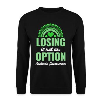 Losing is not an option Scoliosis awareness - Unisex Sweatshirt - black - Front - Alina (178cm) & Michal (187cm)