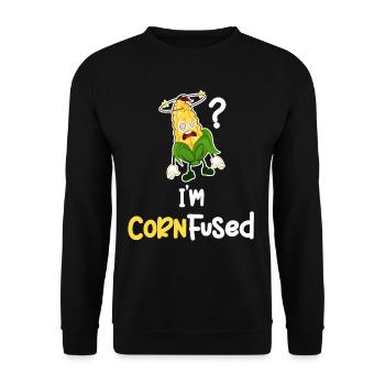 I'm Corn Fusion Corn Puns Agriculture - Unisex Sweatshirt - black - Front - Alina (178cm) & Michal (187cm)