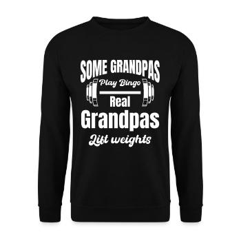 Certains grands-pères jouent au bingo Real Grandpas Lift - Sweat-shirt Unisexe - noir - Devant - Alina (178cm) & Michal (187cm)