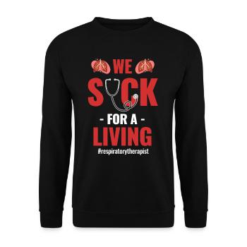 We are looking for a living respiratory therapist - Unisex Sweatshirt - black - Front - Alina (178cm) & Michal (187cm)