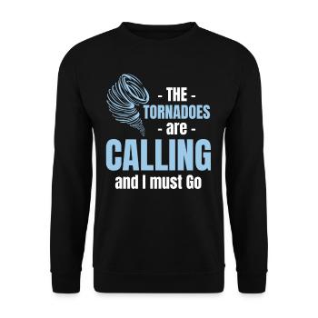Die Tornados Rufen Und Ich Muss Lustig Werden - Unisex Pullover - Schwarz - Vorne - Alina (178cm) & Michal (187cm)